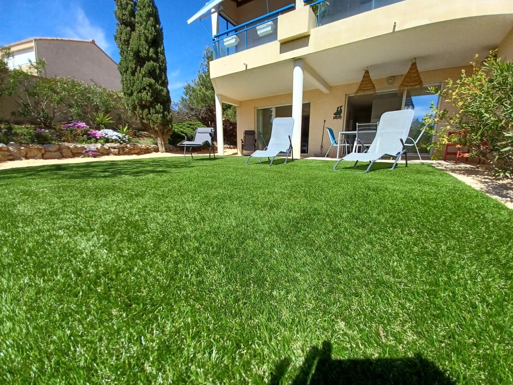 Plain-Pied Jardin 6 Personnes Clim Vue Mer Parking Wifi Terrasse Piscine Dans La Residence Saint-Pierre-la-Mer  Εξωτερικό φωτογραφία