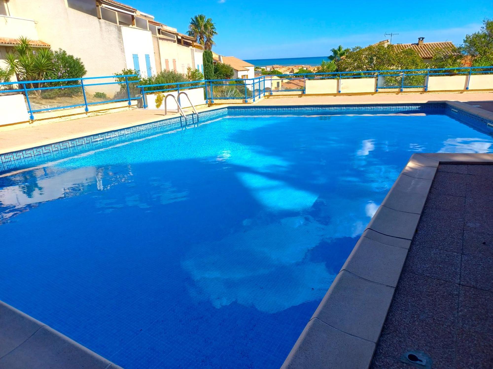 Plain-Pied Jardin 6 Personnes Clim Vue Mer Parking Wifi Terrasse Piscine Dans La Residence Saint-Pierre-la-Mer  Εξωτερικό φωτογραφία
