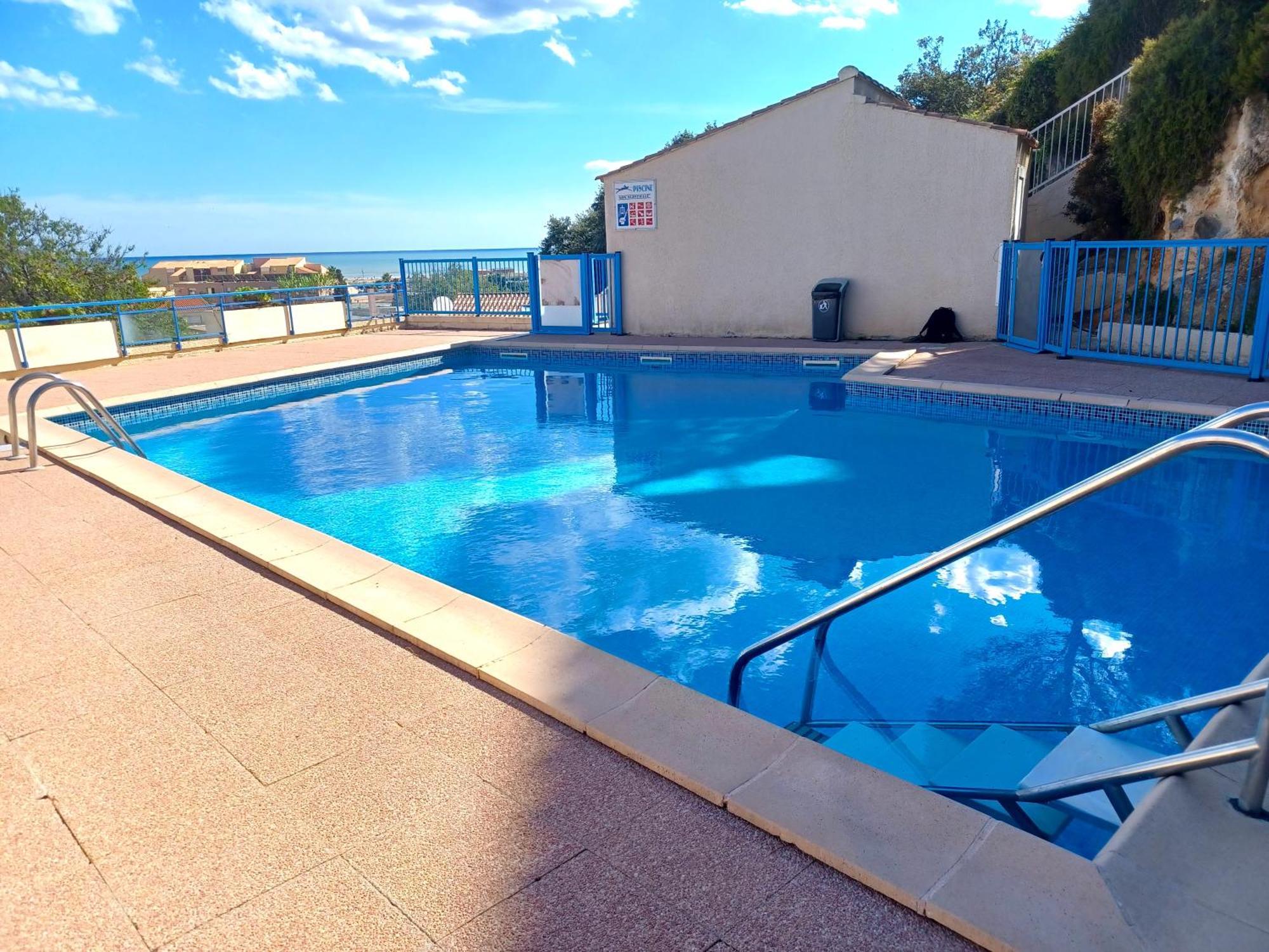 Plain-Pied Jardin 6 Personnes Clim Vue Mer Parking Wifi Terrasse Piscine Dans La Residence Saint-Pierre-la-Mer  Εξωτερικό φωτογραφία