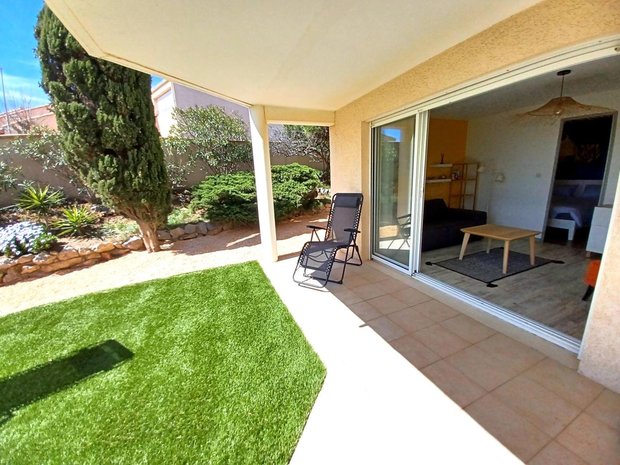 Plain-Pied Jardin 6 Personnes Clim Vue Mer Parking Wifi Terrasse Piscine Dans La Residence Saint-Pierre-la-Mer  Εξωτερικό φωτογραφία
